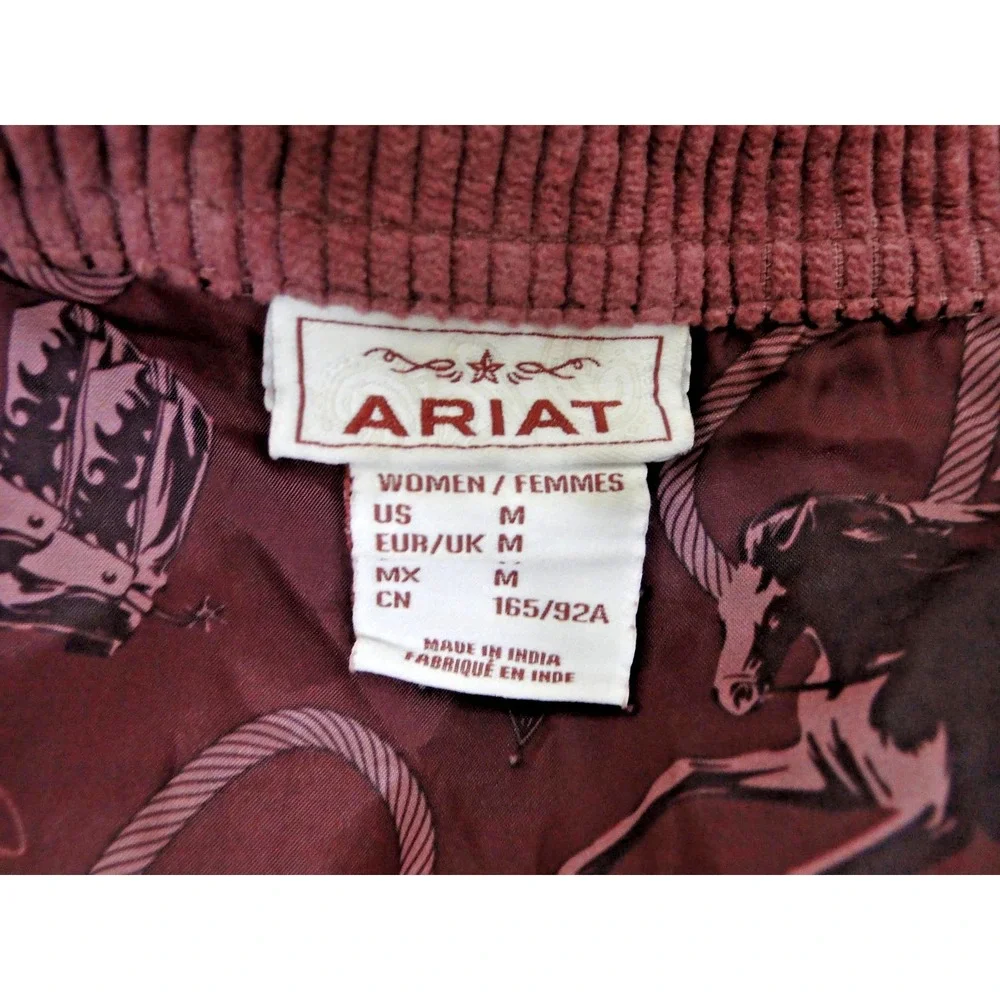 Ariat Women's On The Run Corduroy Shacket‎ Rose Pink Shirt Jacket Size M